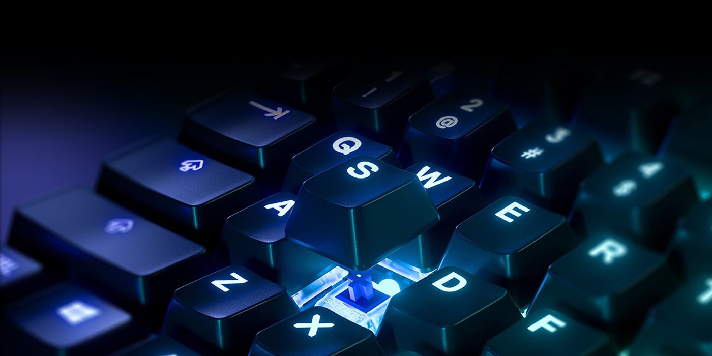 Steelseries Apex 7 RGB Mechanical Gaming Keyboard with Red Switches Side View